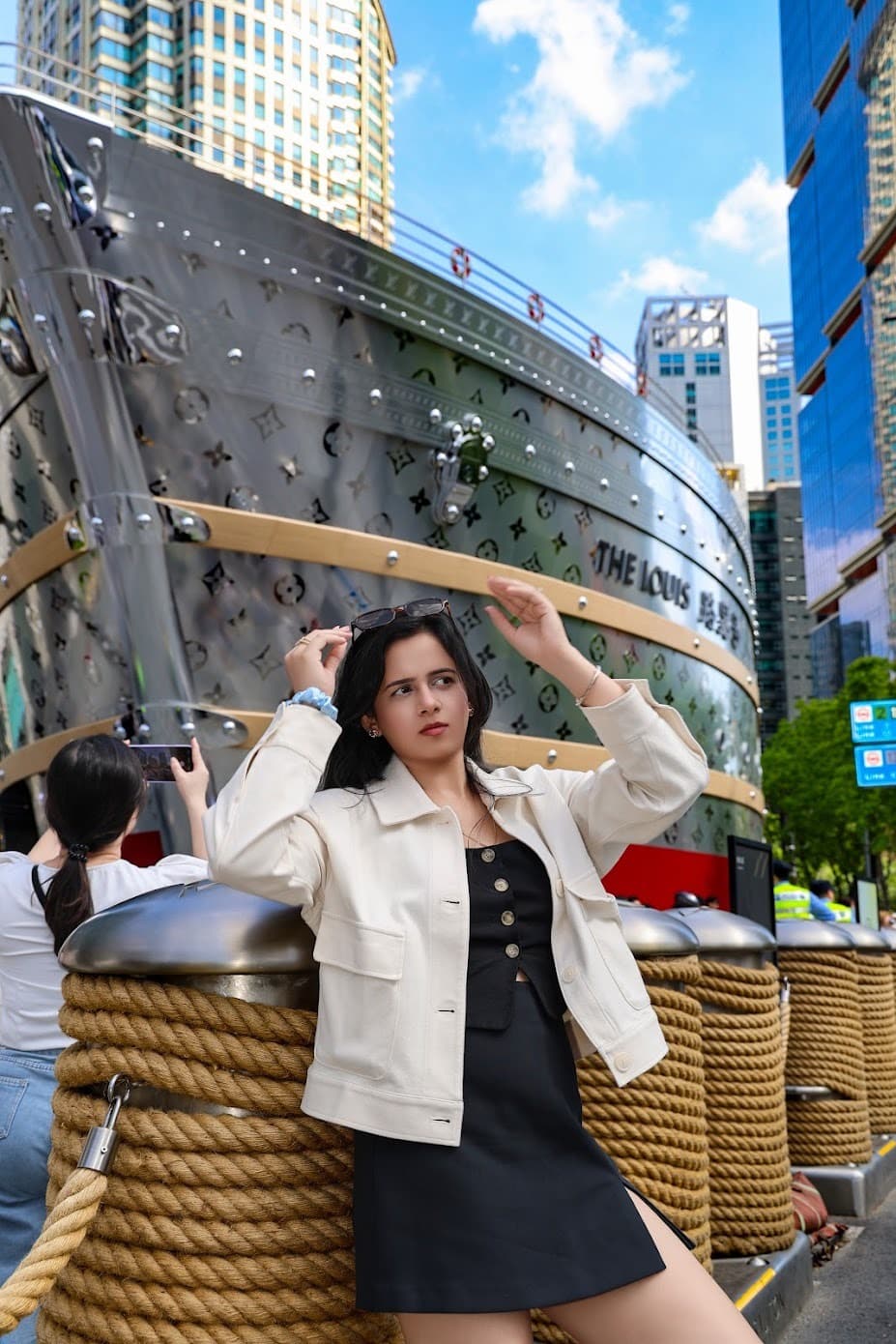 Shruti at the Louis Vuitton flagship in Shanghai