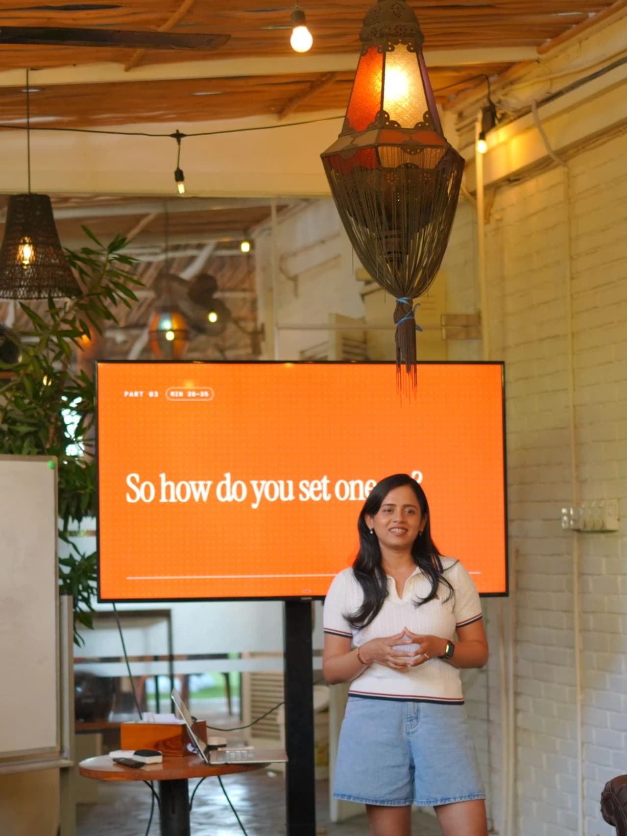 Shruti Mishra presenting at a workshop